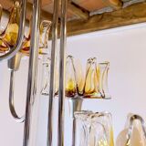 Chrome Murano Glass Chandelier