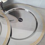 Alessi Ettore Sottsass / 6 large stainless steel presentation plates 18/10