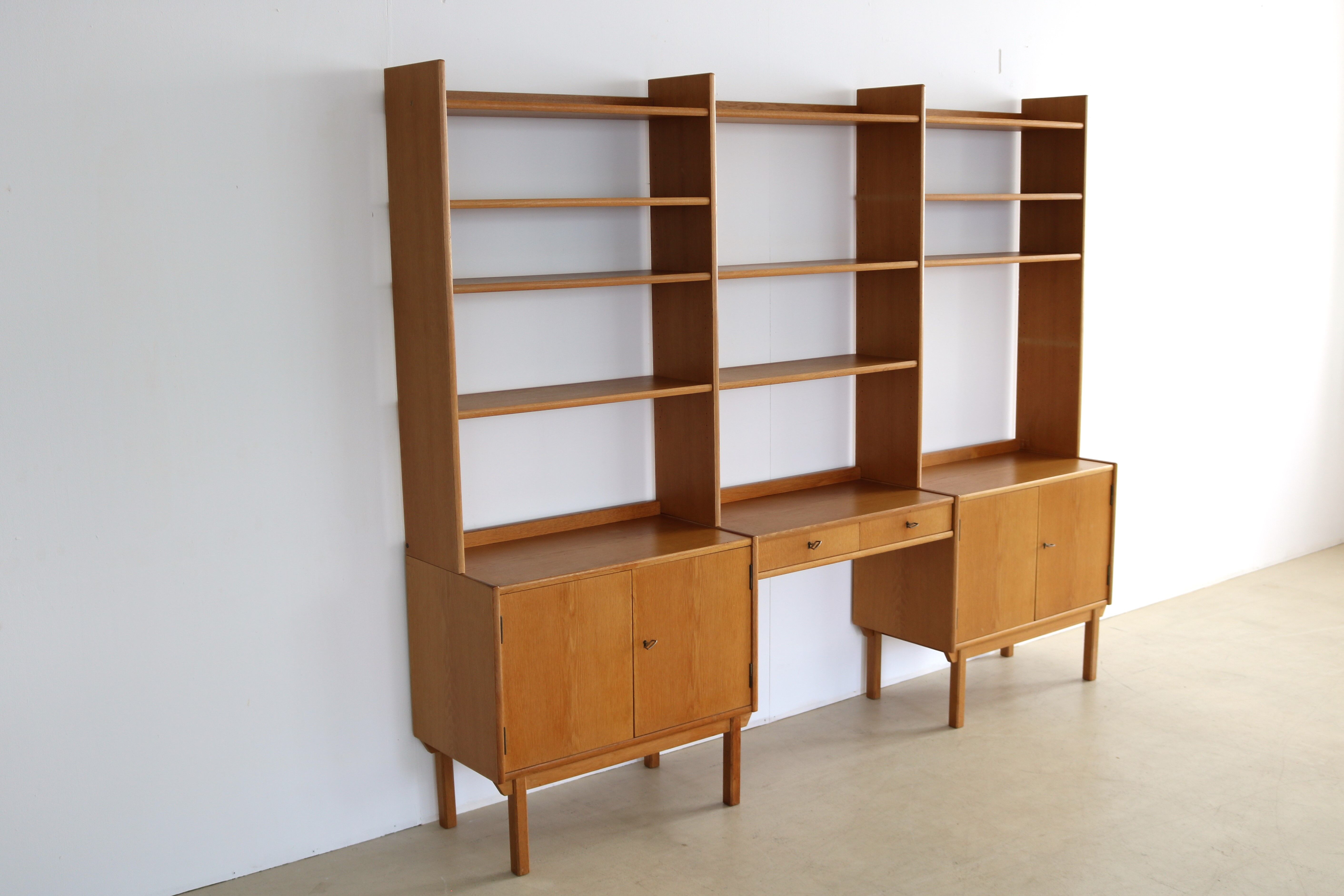 Vintage oak standing wall unit
