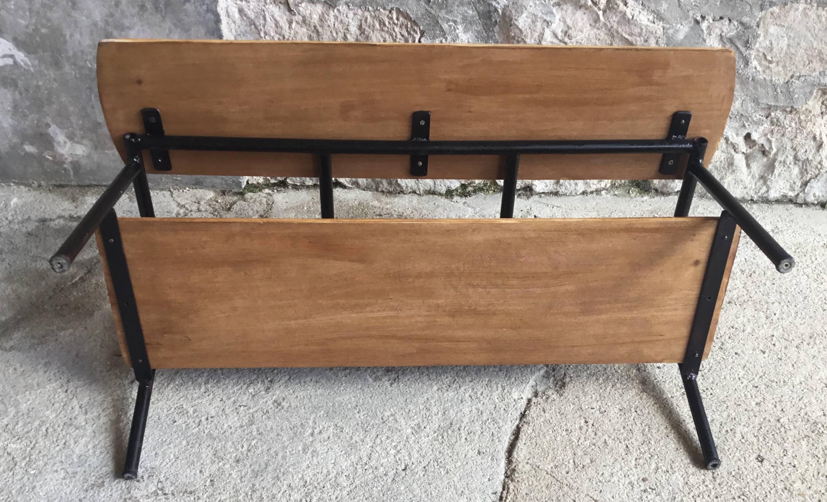 3-seater children's bench or desk - vintage school furniture 1950