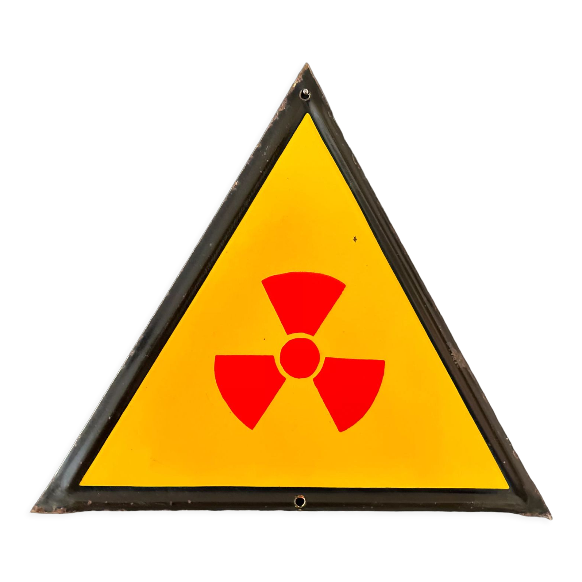 Radiation sign danger x ray warning sign european 1980's industrial big enamel