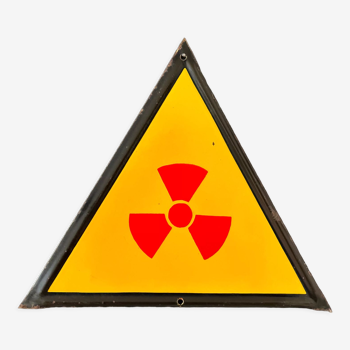 Radiation sign danger x ray warning sign european 1980's industrial big enamel