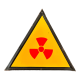 Radiation sign danger x ray warning sign european 1980's industrial big enamel