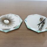 Pair of octagonal mirrors beveled 40s 50s