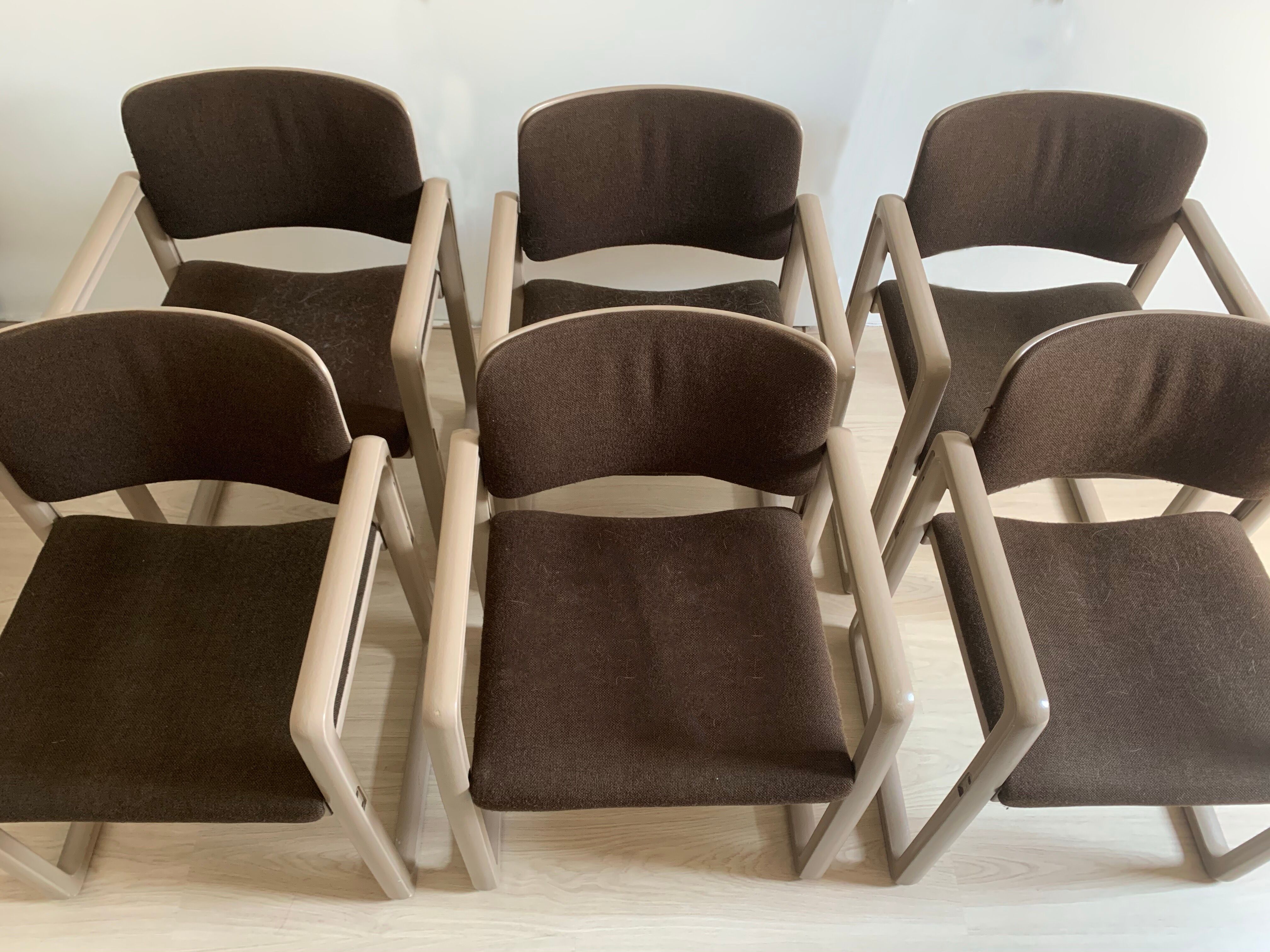 Set of 6 kembo (gispen) ypsilon dining chairs