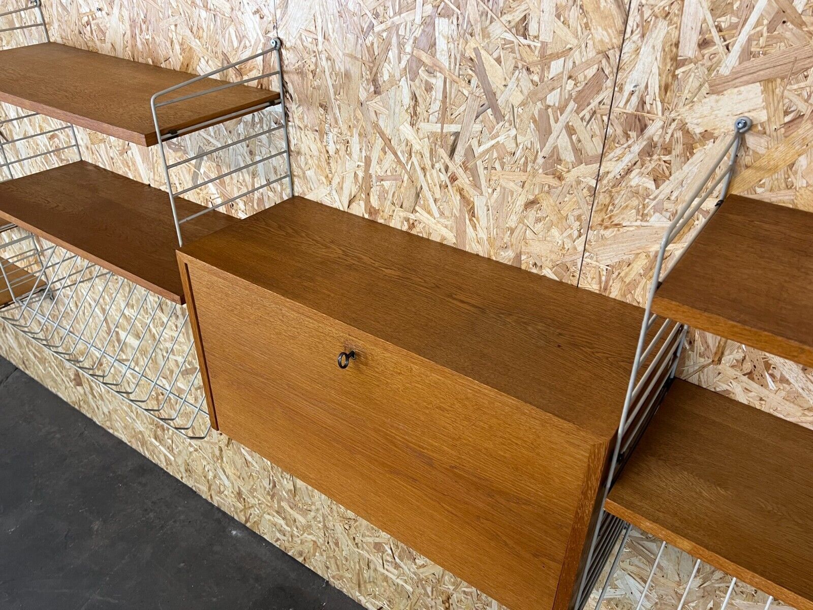 60's 70's oak string shelf module by Kajsa & Nils "Nisse" Strinning Sweden