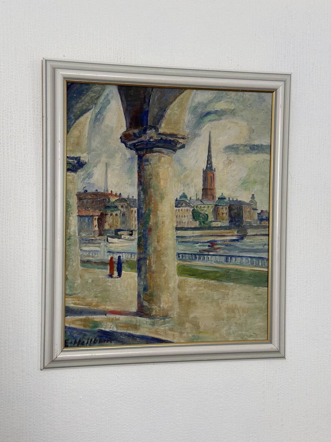 Swedish Oil on Panel – “Stockholm Motif” by Emil Hellbom (1895–1969)