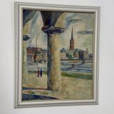 Swedish Oil on Panel – “Stockholm Motif” by Emil Hellbom (1895–1969)