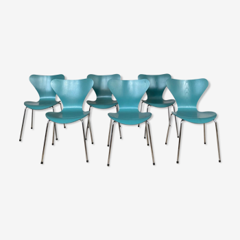 6 chaises par Arne Jacobsen édité par Fritz Hansen