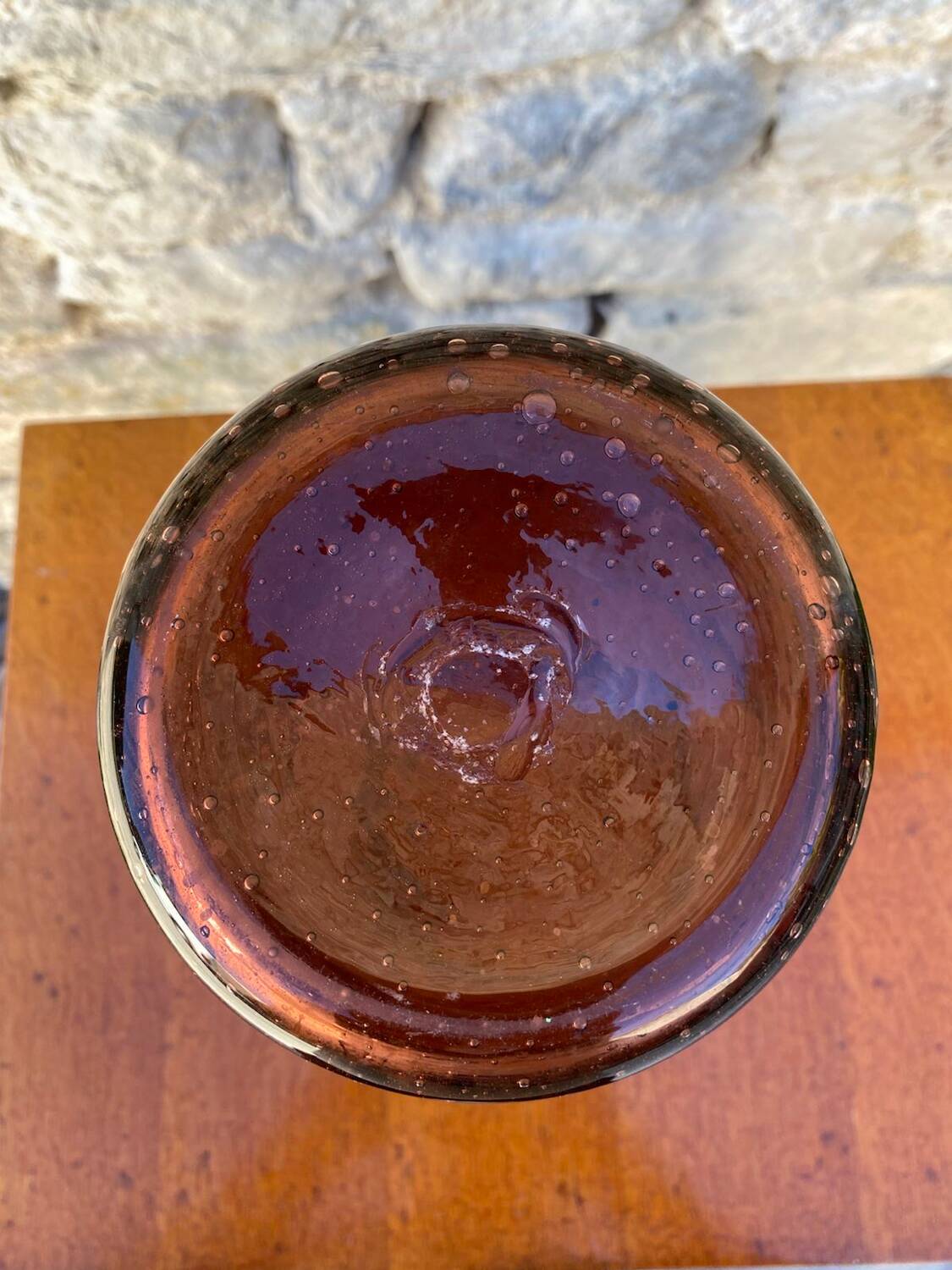 Handcrafted Blown Glass Vase from the 70s