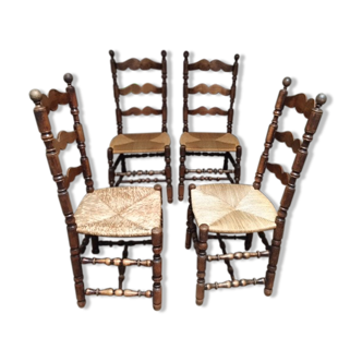 set of 4 louis XIII chairs mulched
