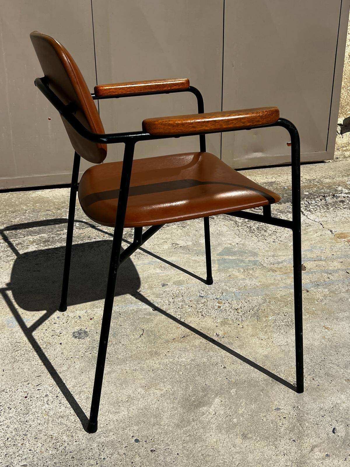 Eugen Schmidt armchair, Coraline cognac model for Airborn 1960.