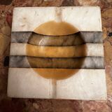 Art Deco ashtray/trinket tray in tricolor marble