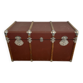 Vintage wooden and metal travel trunk