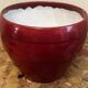 Burgundy glazed ceramic planter