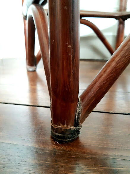 Rattan shelf and smoked glass 1970