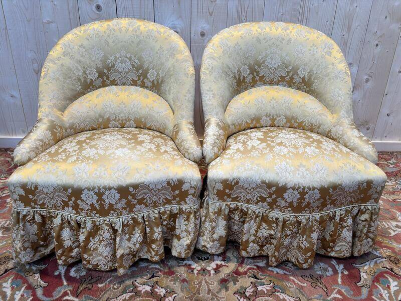 Paire de fauteuils crapaud