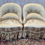 Paire de fauteuils crapaud