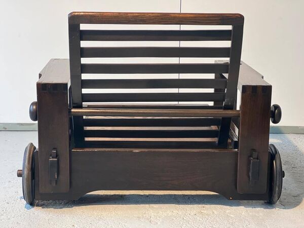 Fauteuil en bois avec son ottoman 1965