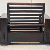 Wooden armchair with ottoman 1965