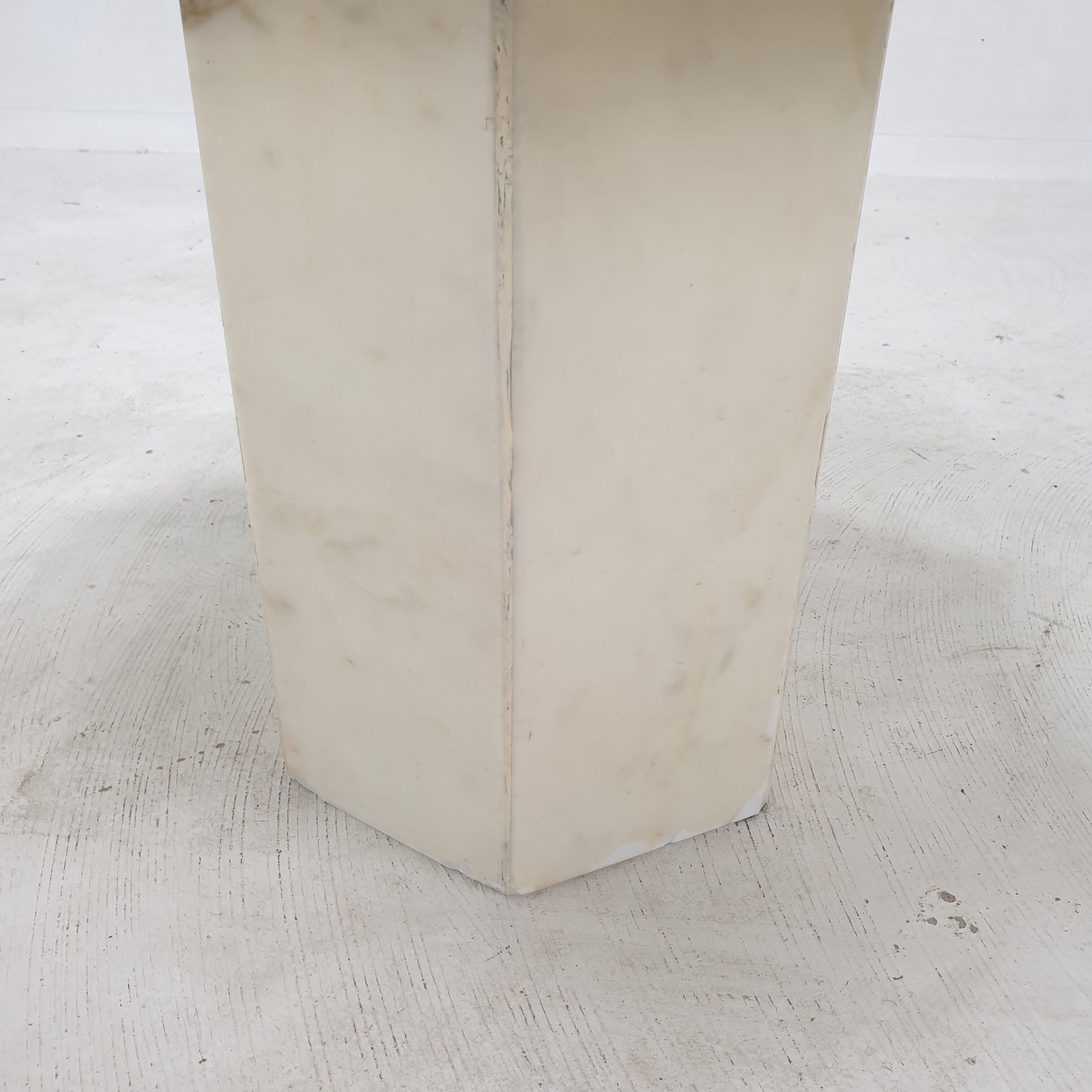 Set of 3 Italian Carrara Marble Side Tables, 1980s