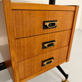 Vintage Italian design desk from the 1960s in wood and metal.