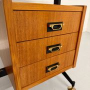 Vintage Italian design desk from the 1960s in wood and metal.