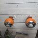 Pair of vintage 70s eyeball wall lights.