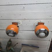 Paire d'appliques vintage eyeball des années 70