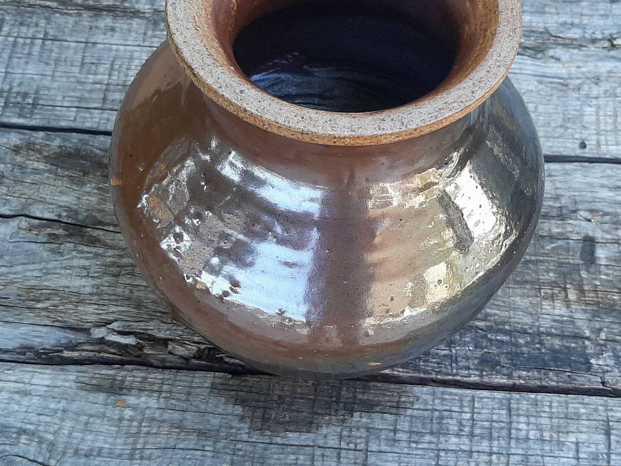 Vintage 1970s glazed stoneware vase