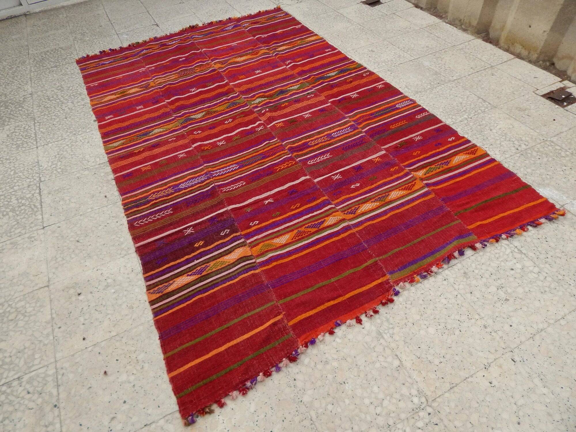Vintage Turkish kilim, handwoven, 151x246 cm.