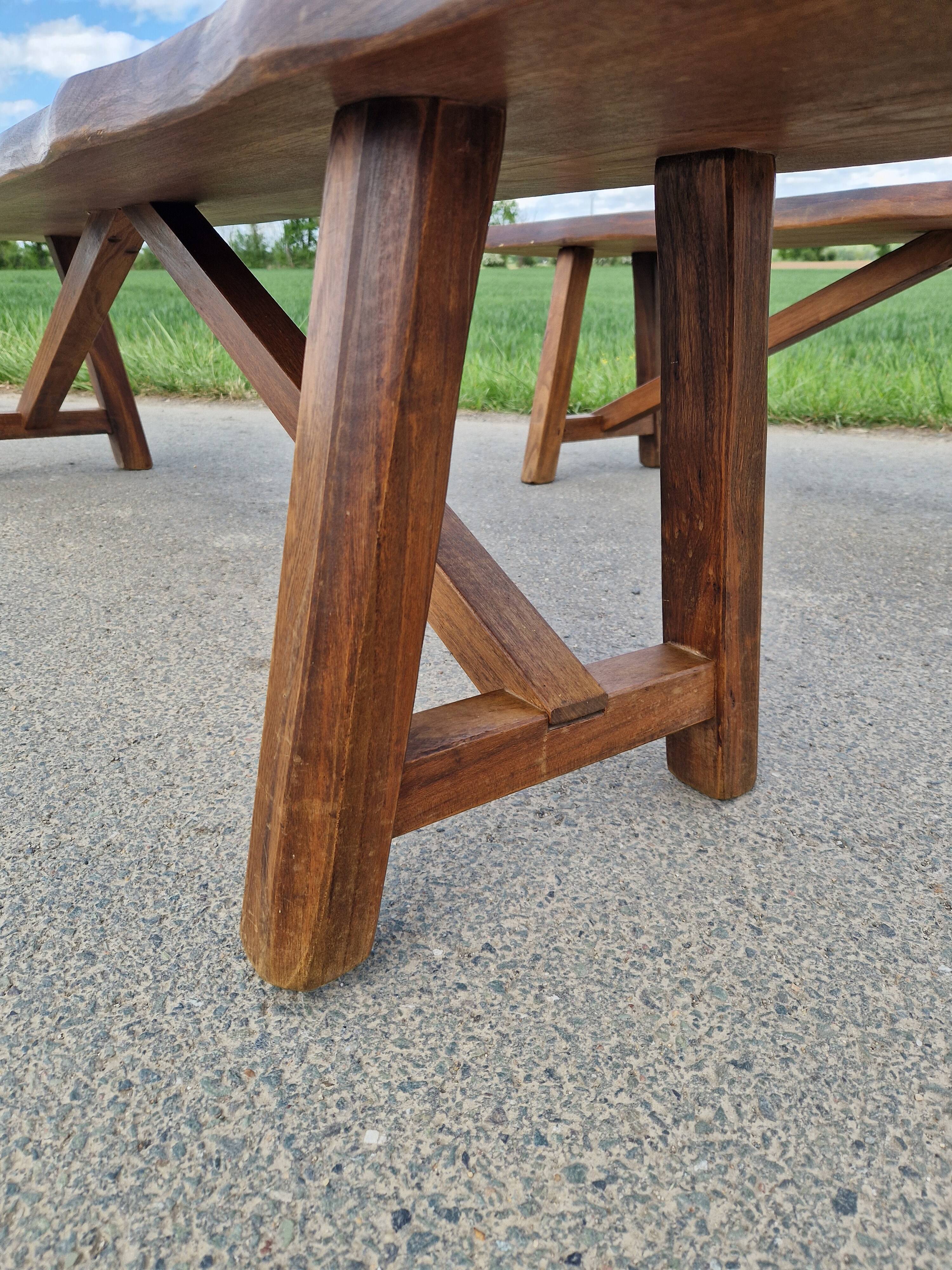 Lot de 2 bancs en orme massif par Aranjou