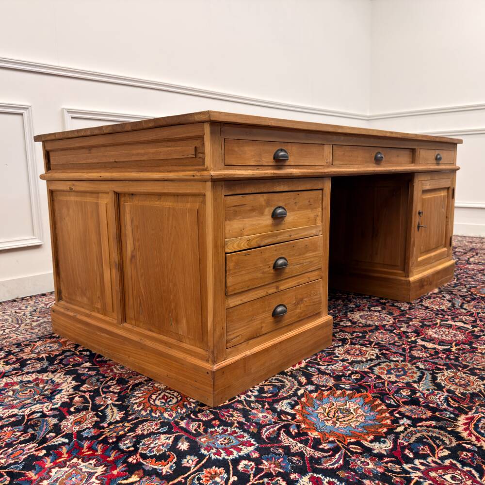 Large classic English desk with back panel
