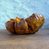 Swedish popular art Very large bowl in dark and curly birch, 1960s