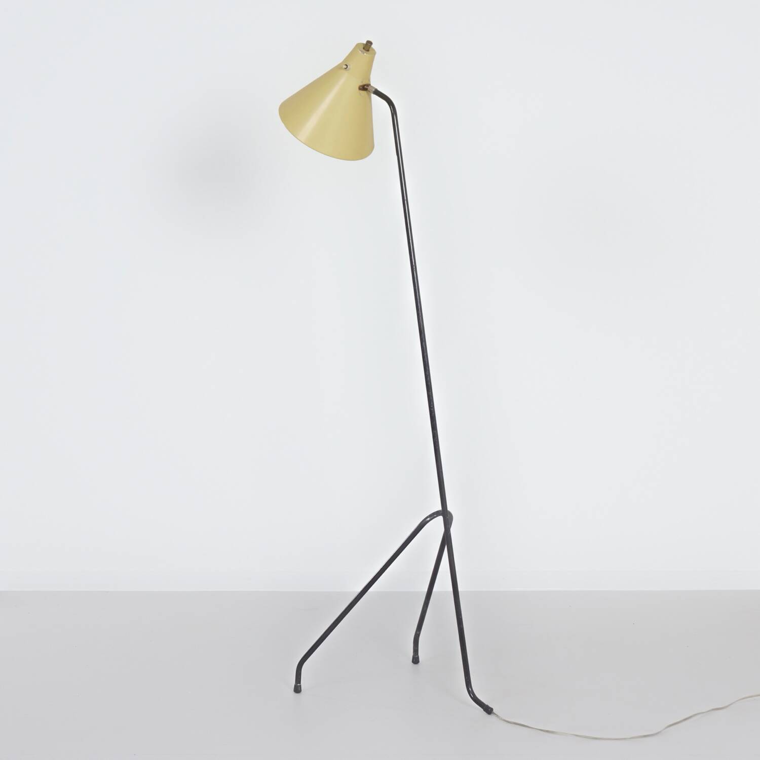 Lampadaire grasshopper par willem van doorn | années 1960, milieu du siècle, jaune