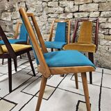 Set of 5 vintage spindle foot bistro chairs 1960"
