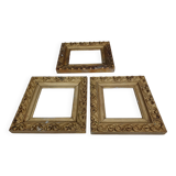 3 19th century gilded frames Wood and Stuk