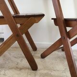 Folding chairs "by the wood fire"