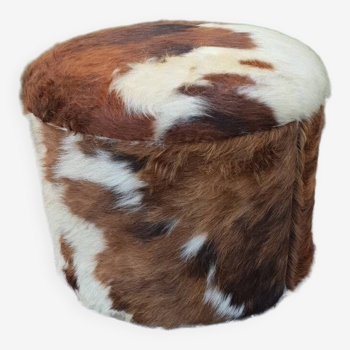 Cowhide chest pouf, 1970