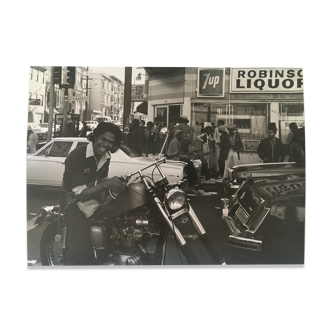 American photo motorcycle and 7up. Vintage United States