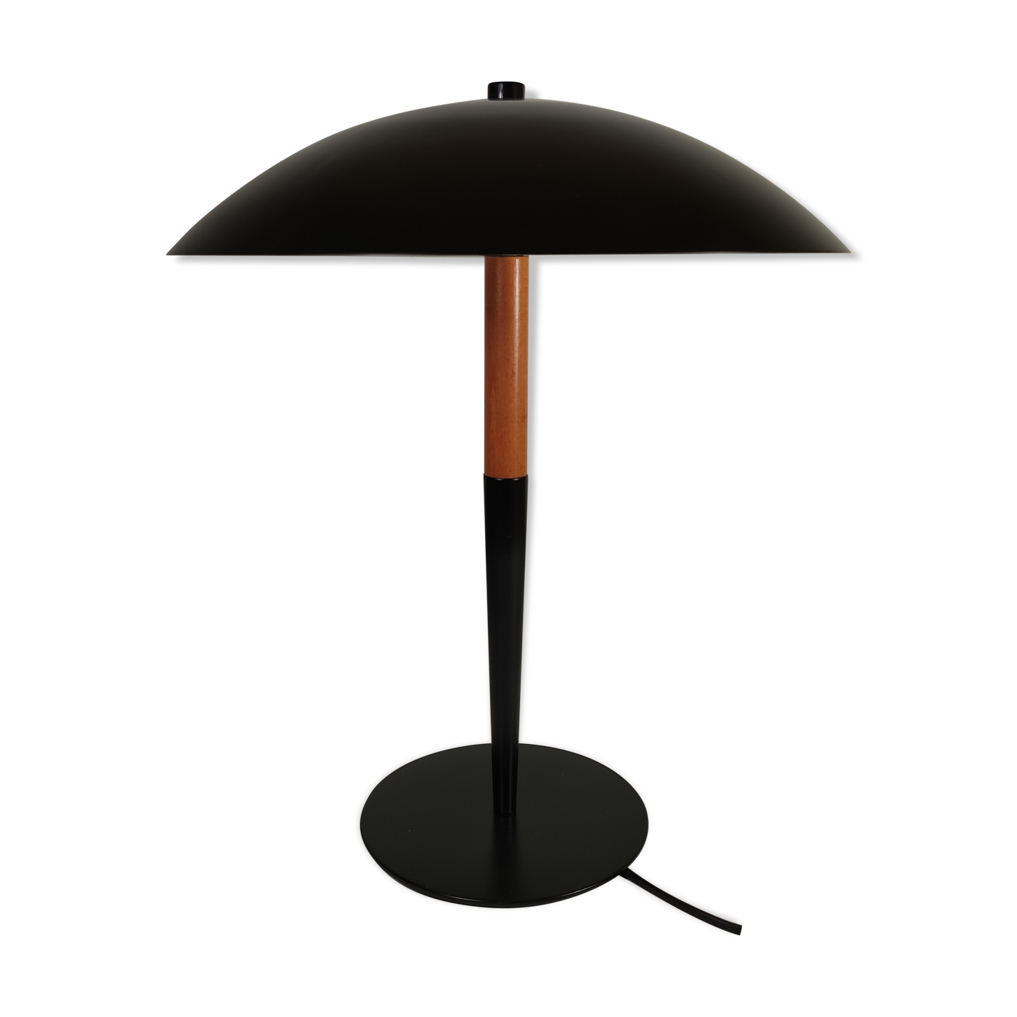 Black mushroom lamp Aluminor years 80