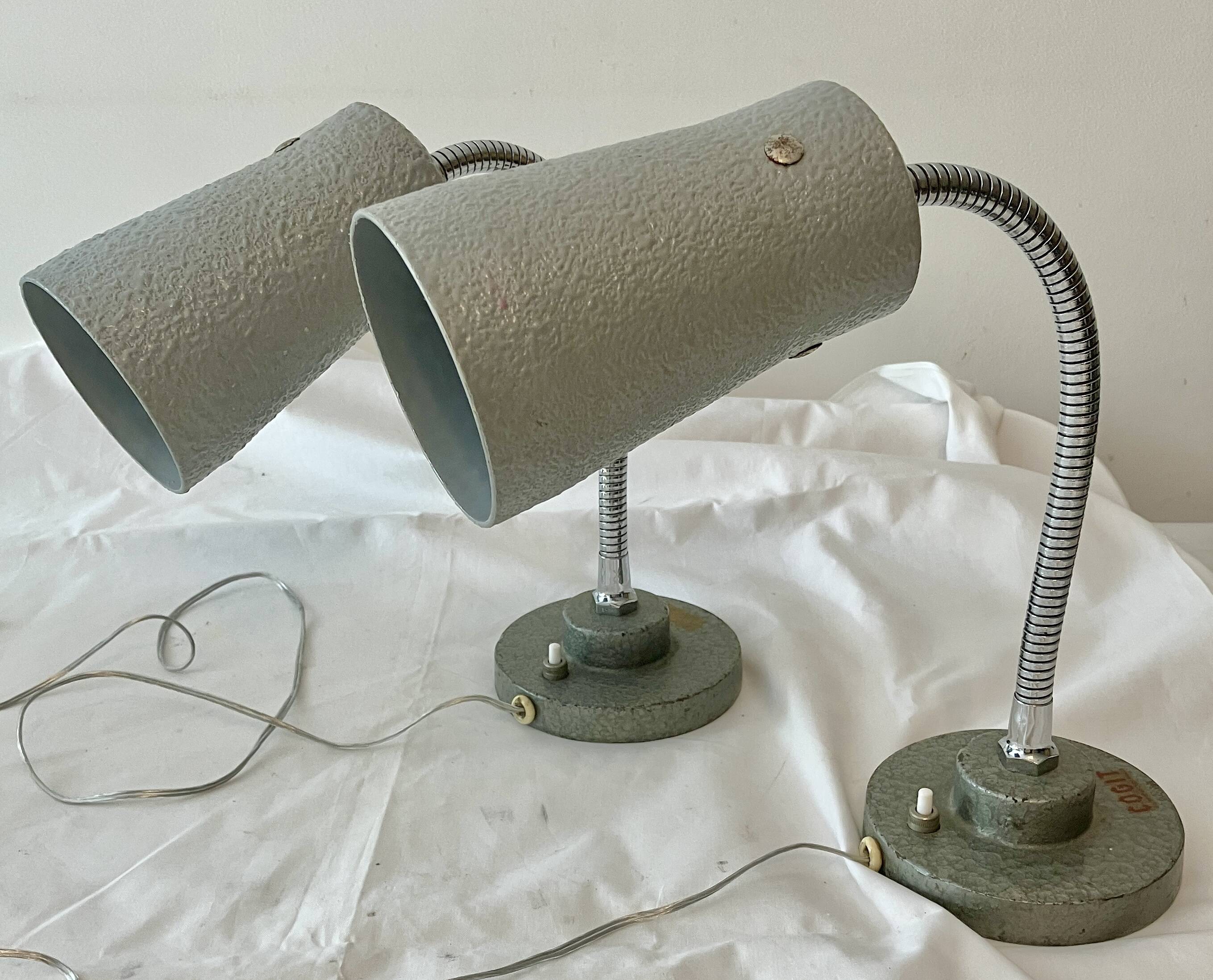 Pair of cogit workshop lamps