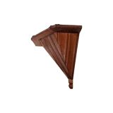 Antique Oak Corner Wall Console, late 1800s