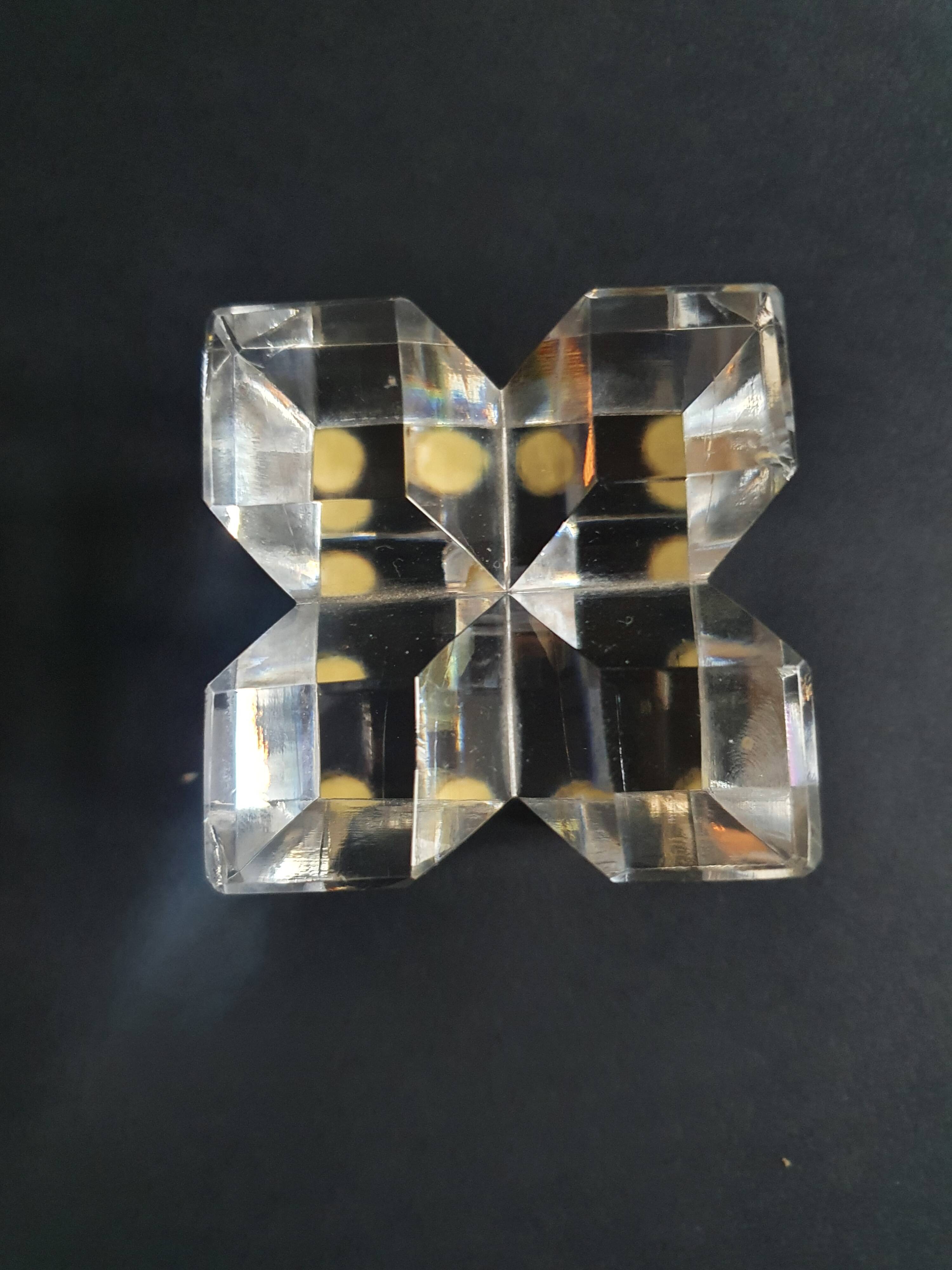Two old vintage crystal cubes made in France