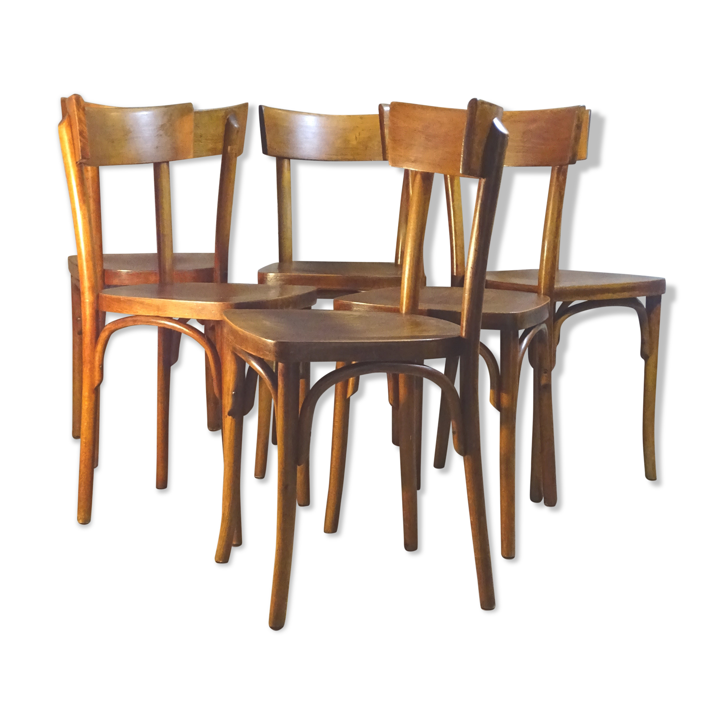 Série de 6 chaises Thonet 1960 bistrot