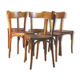 Series of 6 chairs Thonet 1960 bistro