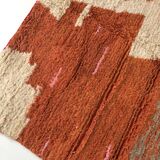 Moroccan Berber carpet Boujaad orange and ecru with colorful details 215x176cm