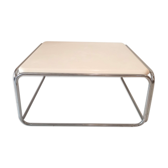 Vintage coffee table 1970 wood and base chrome