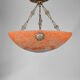 Art Deco pendant lamp in silver bronze, France, circa 1925
