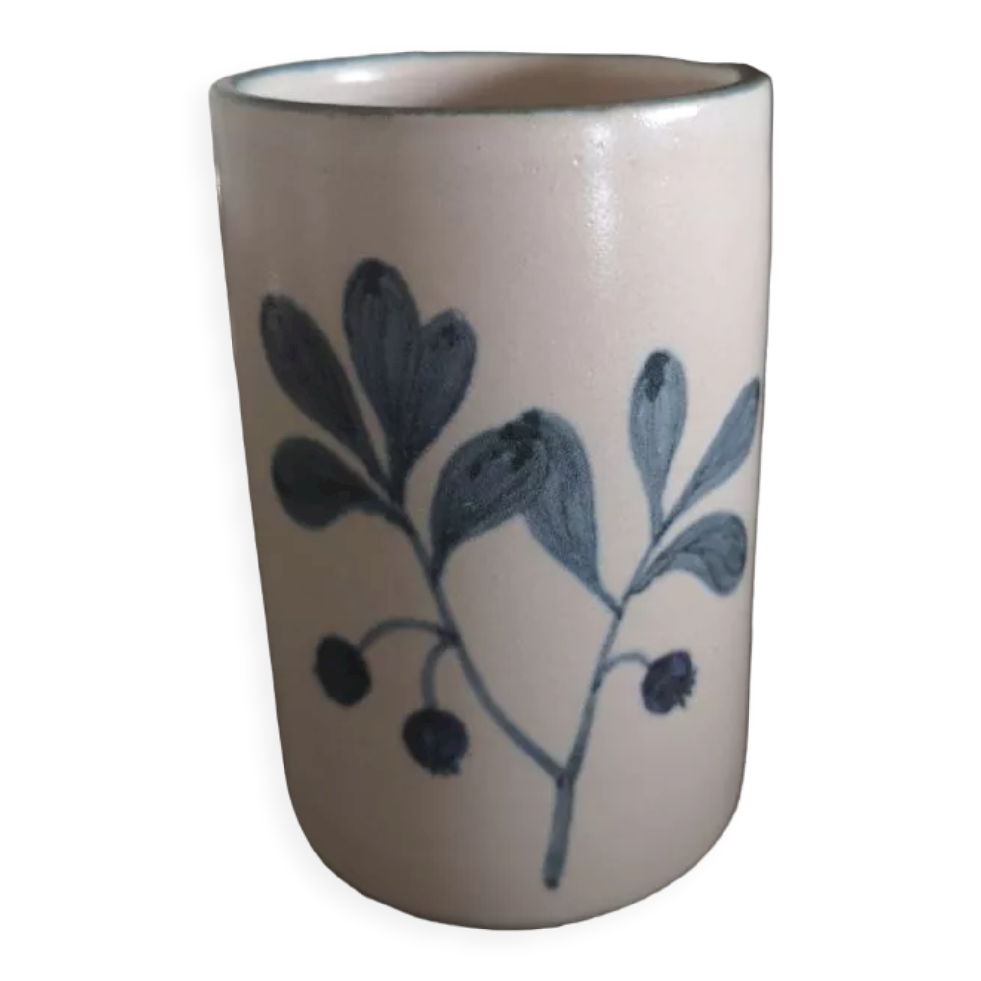 Small glazed ceramic vase/pot - Signed JB- 1970s/80s